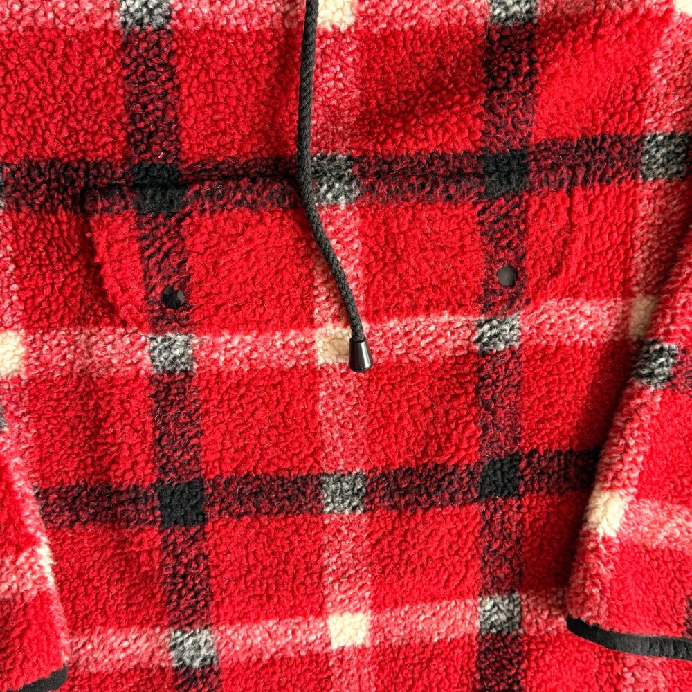 Jones New York Sport Red Plaid Fleece Quarter Zip Pullover L Vest S Set Petite - Picture 4 of 9